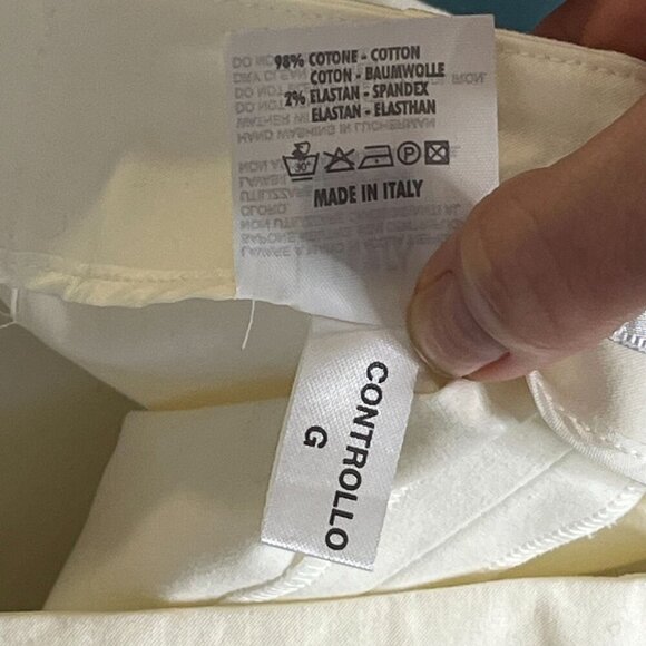 Gunnex Eggshell White Side Zip Skinny Ankle Pants COtton Blend Stretch‎ Size 8 - Picture 9 of 9